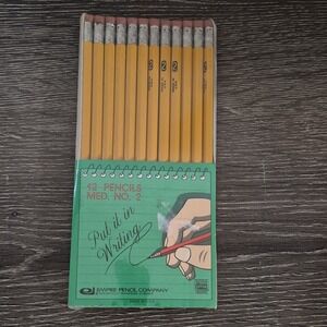 Vintage NOS No. 2 Empire  PMA Wood Pencils Set‎ of 12  Made in USA Sealed New